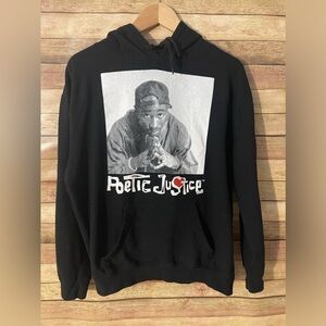 Tupac Poetic Justice Women’s Black Pullover Sweatshirt Hoody Size: Medium